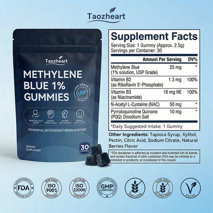 Methylene Blue Gummies Suitable for Ages 40+ Sugar-Free