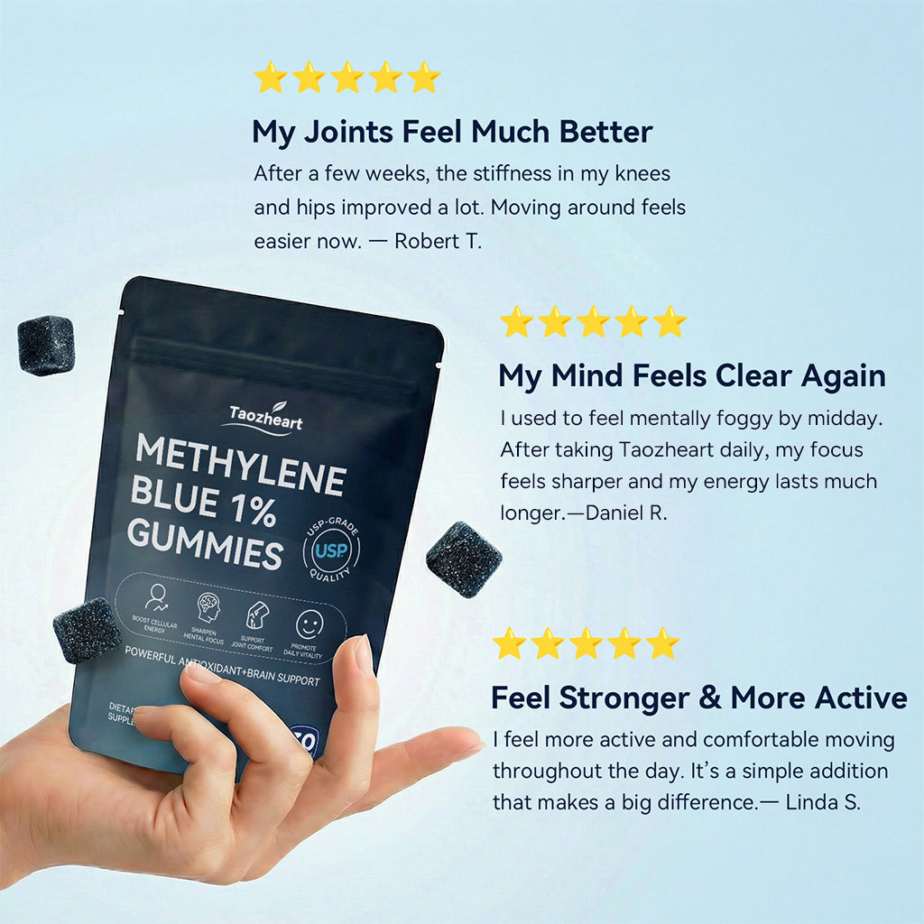 Methylene Blue Gummies Suitable for Ages 40+ Sugar-Free