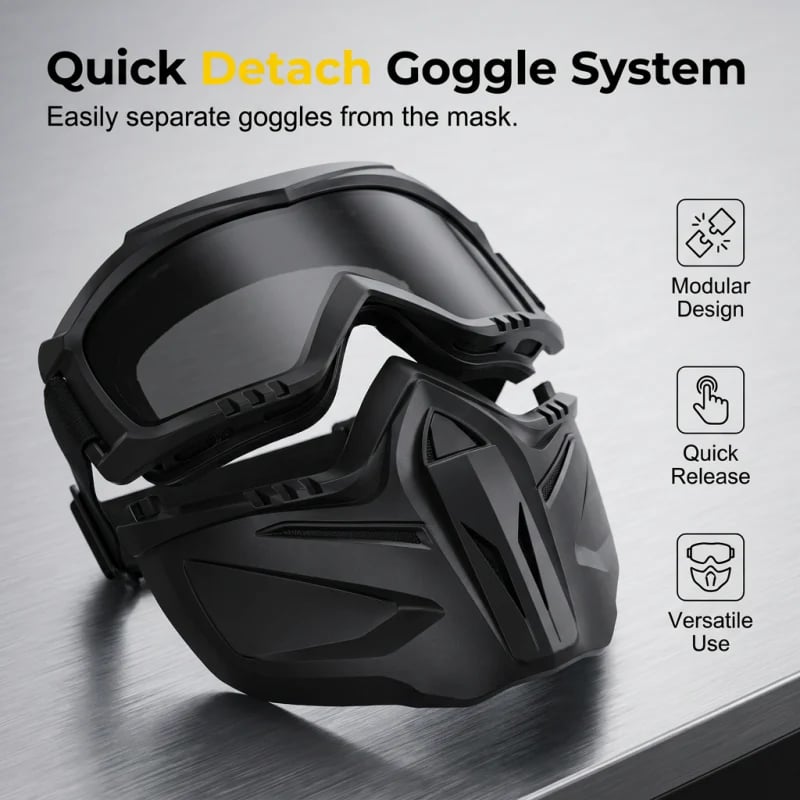 🔥LIMITED-TIME 50% OFF - Detachable Full Face Goggle Mask